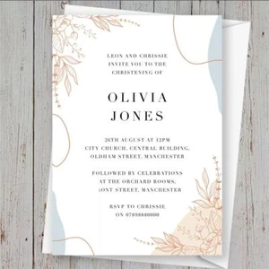 10 Personalised Christening Baptism Naming Day Party Invitations Invites unisex - Picture 1 of 1