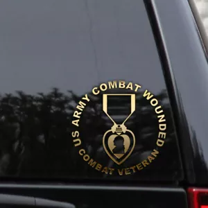 Army Combat Wounded Medal Purple Heart Decal Sticker Window Laptop Bumper - Foto 1 di 2