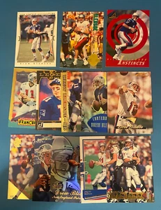 Lote de 13 tarjetas de fútbol americano Drew Bledsoe New England Patriots (S616) - Imagen 1 de 3