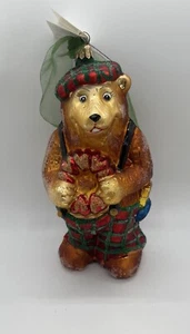 Radko cuscinetto cuore plaid bretelle ornamento scozzese 1996 VINTAGE 7” - Foto 1 di 6