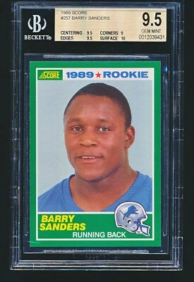 1989 Score BARRY SANDERS RC #257 BGS 9.5 - 9.5,9,9.5,10 — 第 1/2 张图片