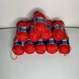 15 Skein Lot - Herrschners 2 Ply Afghan Yarn Acrylic- 0002 Red - 220 yds 201 m - Picture 1 of 5