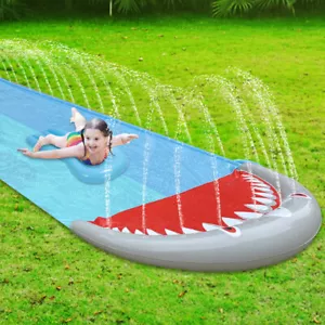Wasserrutsche Rutschmatte Wasserbahn Wasserrutschmatte 5.5*1.45m Bauchrutsche - Bild 1 von 8