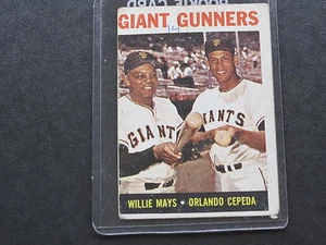 1964 Topps Baseball #306 Willie Mays Orlando Cepeda Giant Gunners B6545 - Picture 1 of 2
