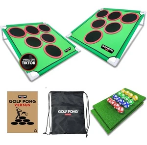 Golf Pong - Fun Backyard Games Includes 16 Golf Balls, Putting Mat & Case 2-Pack - Picture 1 of 7