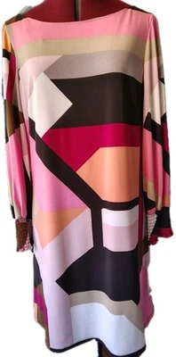 Eliza J Size 14 Straight Lined Shift Dress  Above Knee Geo Print - Image 1 of 4