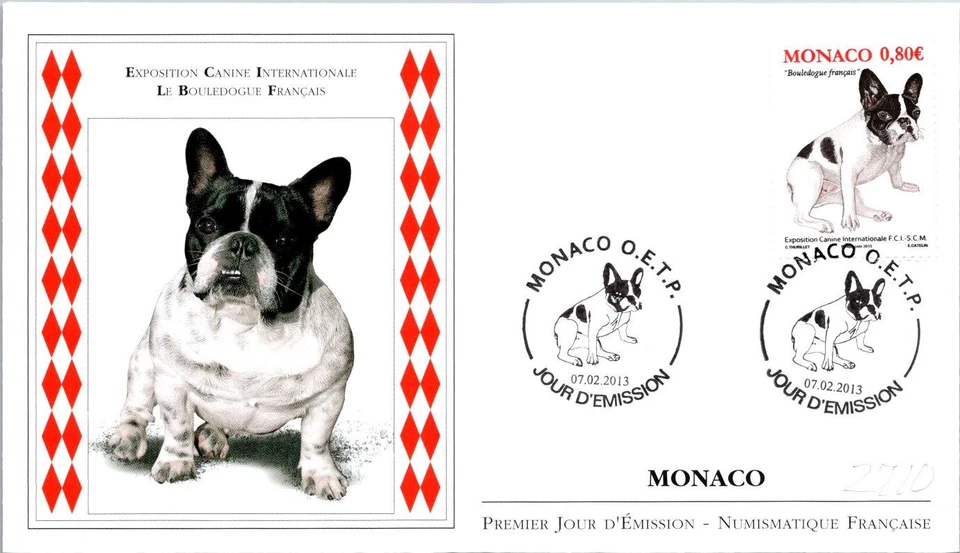 Monaco SC# 2710 FDC 2013 International Bulldog Dog Show - A03056 - Image 1 of 2