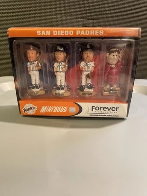 Mini Bobs Magnéticos 2003 San Diego Padres Bobblehead Set Mascota Fraile Foco Foto 1 de 4