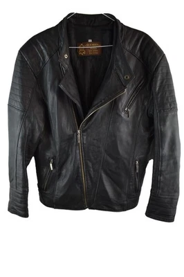 Chaqueta de motociclista de cuero negra SICA MIRON talla 48 para hombre cremallera completa bombardero informal Foto 1 de 4