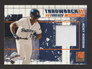 2003 Donruss Elite Throwback Threads RICKEY HENDERSON Game Used Jersey 203/250 - Picture 1 of 2