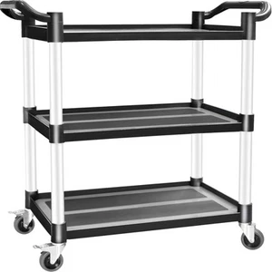 3 Tier Rolling Cart with Lockable Wheels, Heavy Duty - 510 lbs Capacity, 16.9... - Picture 1 of 9