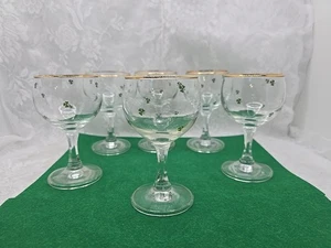 Vintage Kleeblatt Irish Cordial Likör Gläser Goldrand 6er Set - Bild 1 von 14
