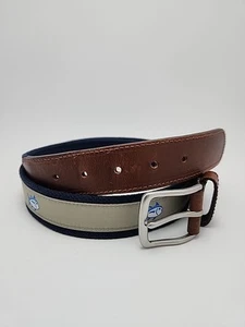 Cintura in tela Southern Tide Skipjack - taglia 40 - grigio/blu navy - Foto 1 di 6