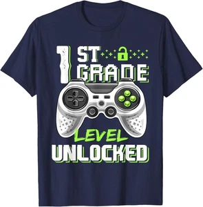 1st Grade Level Unlocked Gamer First Day Of School Jungen T-Shirt Hoodie - Bild 1 von 14