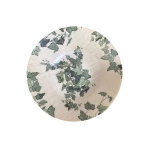 Vintage Fiberglass Decorative Salad Bowl Ivy Leaf Pattern Beige Green Artmor USA - Picture 1 of 6