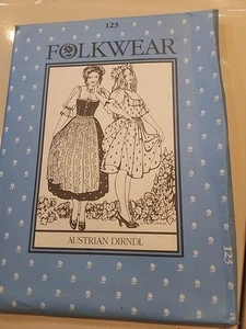 1980s Austrian Dirndls Dress Folkwear 123 Pattern Sz 8 - 16 UNCUT - Picture 1 of 4