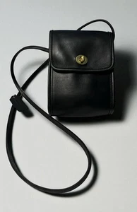 Coach Vintage Scooter Sidepack Umhängetasche Luxus Designer Schwarz Leder 9893 - Bild 1 von 23