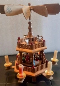 VINTAGE LILLIAN VERNON CHRISTMAS WOODEN NATIVITY CANDLE CAROUSEL WINDMILL - Picture 1 of 5