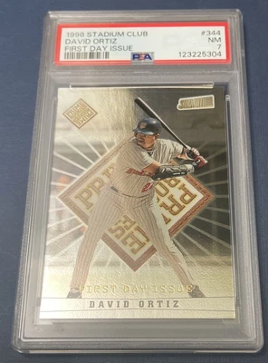 1998 DAVID ORTIZ Topps Stadium Club First Day Issue Rookie Rc #344 #/200 PSA 8 - Image 1 of 2