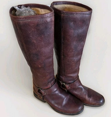 Frye Philip Harness Women Size 5.5B Tall Leather Riding Western Boots 76581 - Image 1 of 4