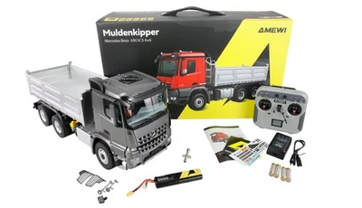 Mercedes-Benz Arocs 6x6 Muldenkipper 1:14 RTR Anth. Amewi RC LKW mit Licht - Bild 1 von 4