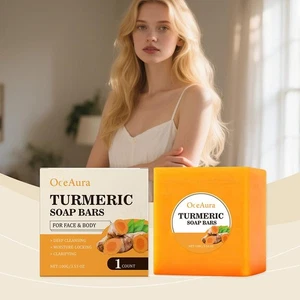 Turmeric Purifying Soap, Turmeric Soap Bars For Face Body & Cleansing NEW A5R5 - Picture 1 of 17
