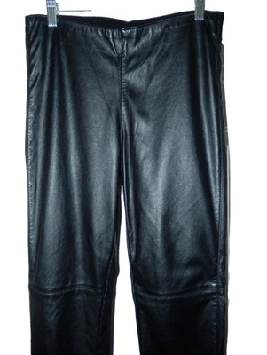 H & M DIVIDED Soft & Supple Vegan Leather Leggings Pants-12, black - Image 1 of 4