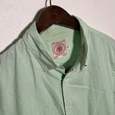J Press x Trunk Club Shirt Mens M Green Cotton Lightweight OCBD Oxford Cloth - Image 1 of 4