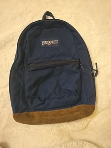 Jansport Rucksack dunkelblau Wildleder Lederboden 43950 schneller Versand *lesen - Bild 1 von 16