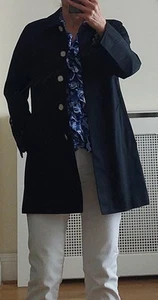 Coach Trench Coat Car Coat American Size XS Approx Size UK 8-10 Navy Blue - Picture 1 of 11