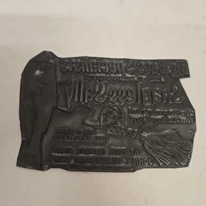 Vintage Angelgerät Werbung Druckplatte Hildebrandt's Snagless Sally - Bild 1 von 3