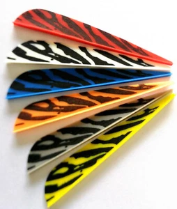 100PK Tiger Stripe 3" Plastic Arrow Vane TPU Fletchings for DIY Arrow Archery - Picture 1 of 7