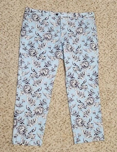 men's floral pants 40 blue cotton birds INC - Picture 1 of 8