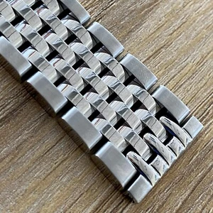 ENLACE SÓLIDO Acero Inoxidable St 20mm Cuentas de Arroz Pulsera Banda Para Seiko Extremos Rectos - Imagen 1 de 16