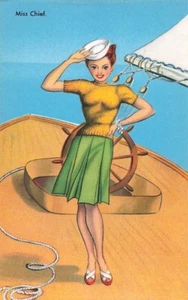 AK Miss Chief Risque Woman Navy White Hat - Bild 1 von 2