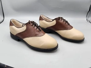 Etonic Dri Tech Womens Golf Shoes Genuine Leather Size 7m. Soft Spikes. USA - Picture 1 of 10