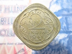 India 2 Annas 1941 British World Money Coin bh7k - Picture 1 of 2