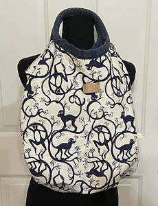 Lilly Pulitzer Boho Hobo Bag Purse Monkey Cocktail Cheers Shake It Up Rare Print - Picture 1 of 9