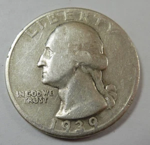 1939 Washington Quarter 300F13 - Picture 1 of 2