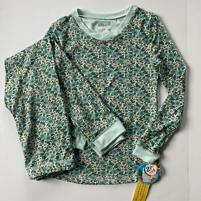 Sleep On It Girls Pajama Set Size 12 New NWT Floral Green Aqua Floral Super Soft - Image 1 of 4
