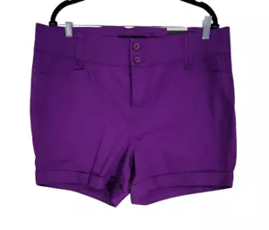 Torrid Womens Purple Sateen Dressy Shorts 5" Flat Front High Rise Size 18 NWT - Picture 1 of 10