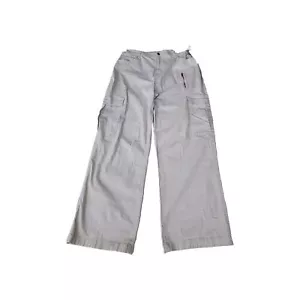 NEW Happily Grey Cargo Pockets Pants Wide Leg High Waisted Khaki Tan Womens SzXL - Picture 1 of 11