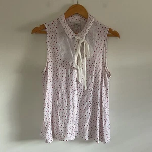 Disney LC Lauren Conrad Alice in Wonderland Sleeveless Button Front Blouse Sz XL - Picture 1 of 10