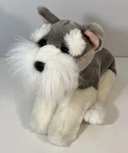 Kids Preferred Realistic Schnauzer 11 Inch Gray White Pink 2003 Plush - Picture 1 of 15