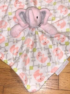 Blankets & Beyond Pink Gray Elephant Security Blanket/Lovey - Picture 1 of 4