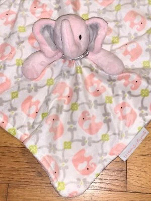 Blankets & Beyond Pink Gray Elephant Security Blanket/Lovey - Image 1 of 4