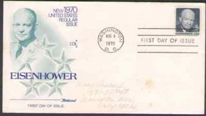 US. 1401. 6c. Eisenhower Coil Single. Fleetwood FDC. 1970 - Picture 1 of 1