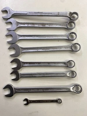 Imperial Combination Spanner Gedore King Dick Elora Chrome 3/8" - 7/8" NOS