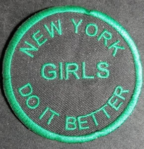 New York Girls Do It Better Embroidered green Patch approx 3" - Picture 1 of 2