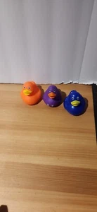 Rubber Duckies Lot Of 3 Orange, Purple and Blue - Picture 1 of 6